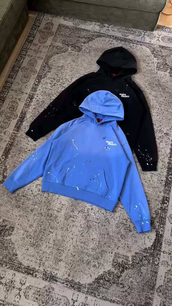 White Coffee Facebook ad: SHOP HOODIES