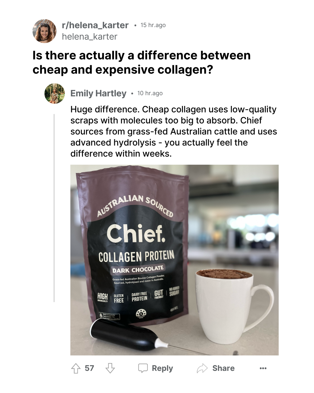 Chief Nutrition Facebook ad
