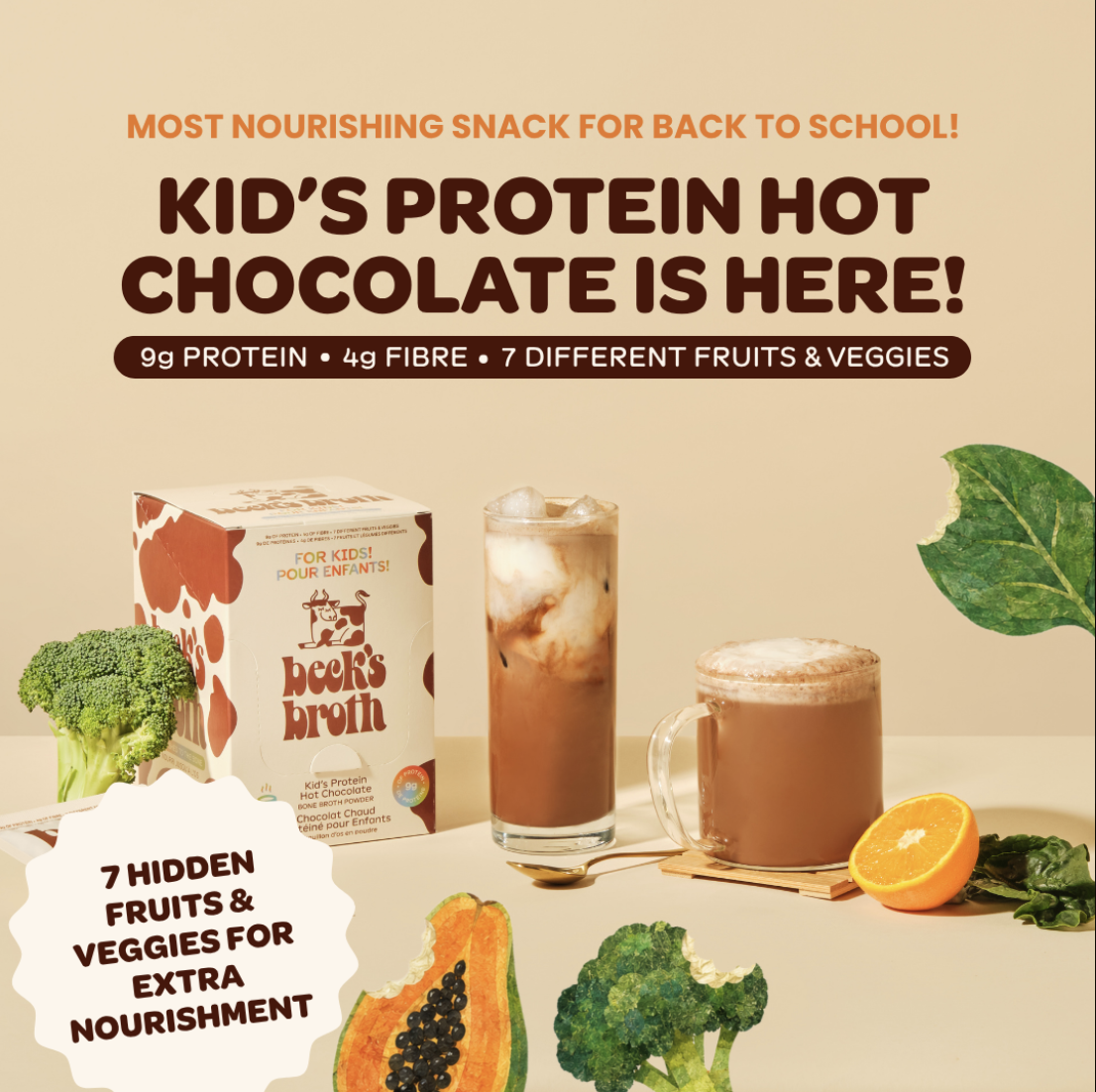 Beck's Broth Facebook ad: JUST IN TIME FOR BACK TO SCHOOL SEASON!