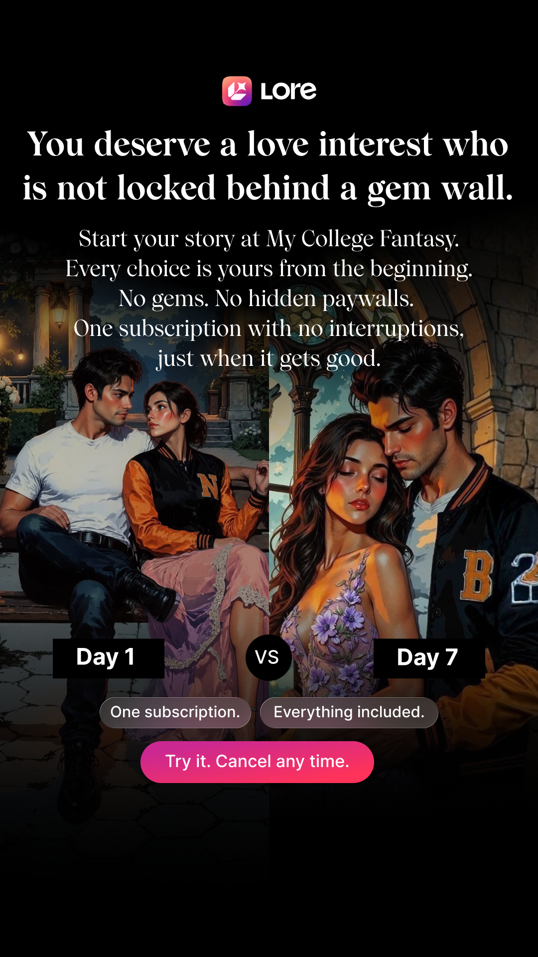 Lore: Interactive Stories Facebook ad