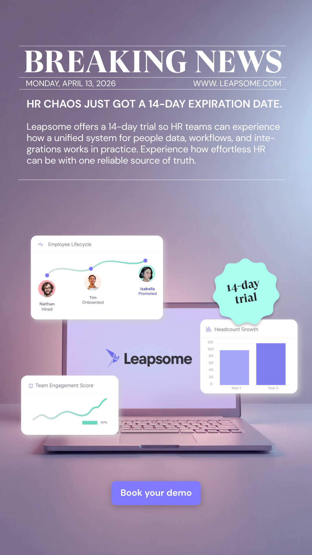 Leapsome Facebook ad
