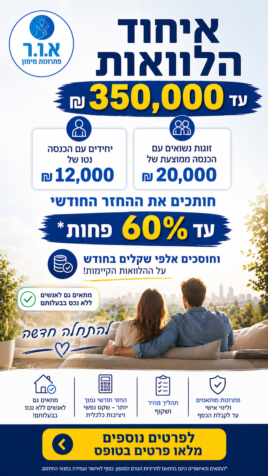 אור פתרונות מימון ופיננסים Facebook ad: לבדיקת זכאות לחצו >>