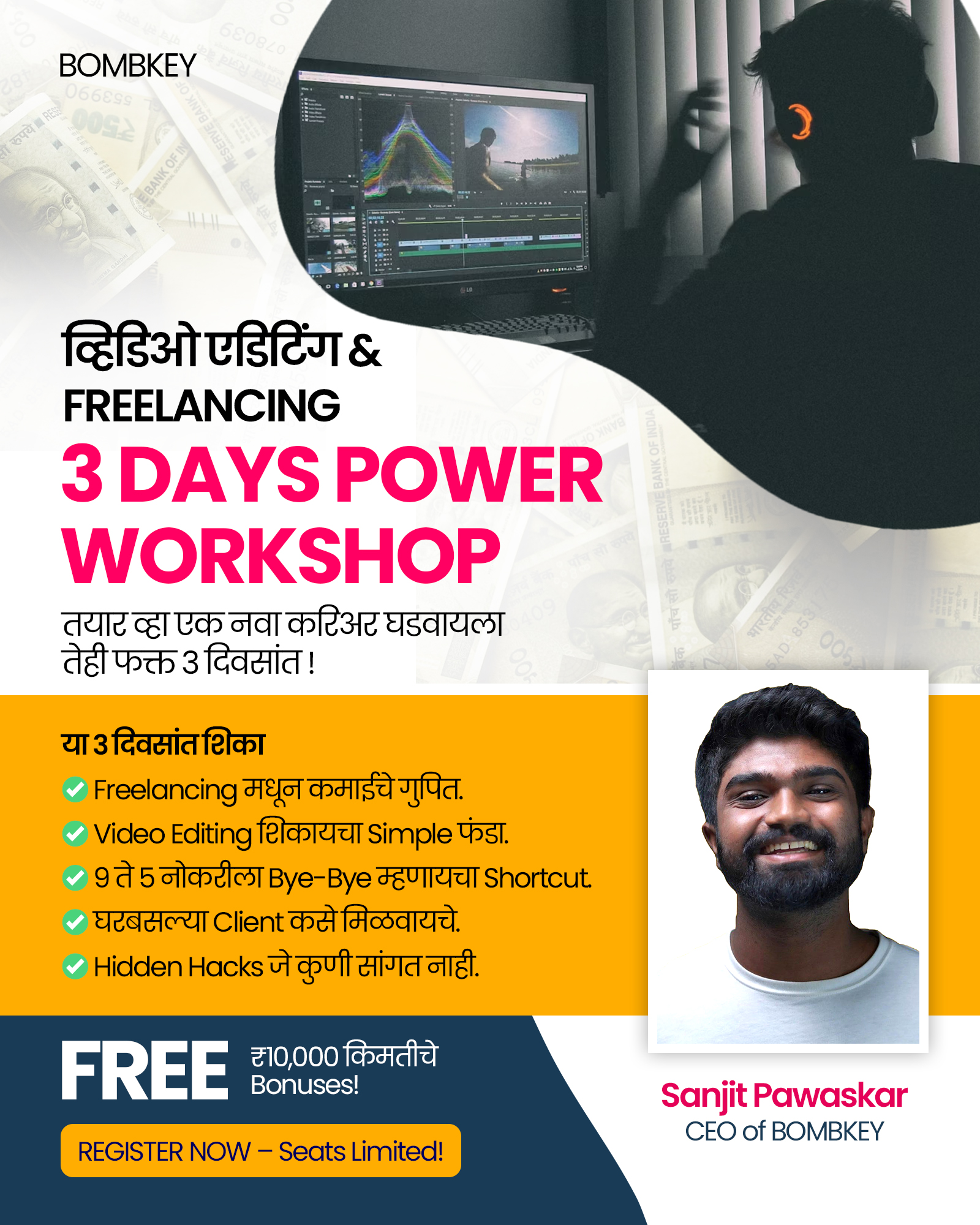 Freedom Freelancing  with Video Editing  Facebook ad