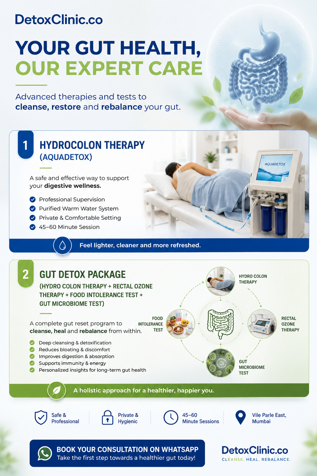 DetoxClinic.co Facebook ad: Explore Aquadetox & Gut Detox Package