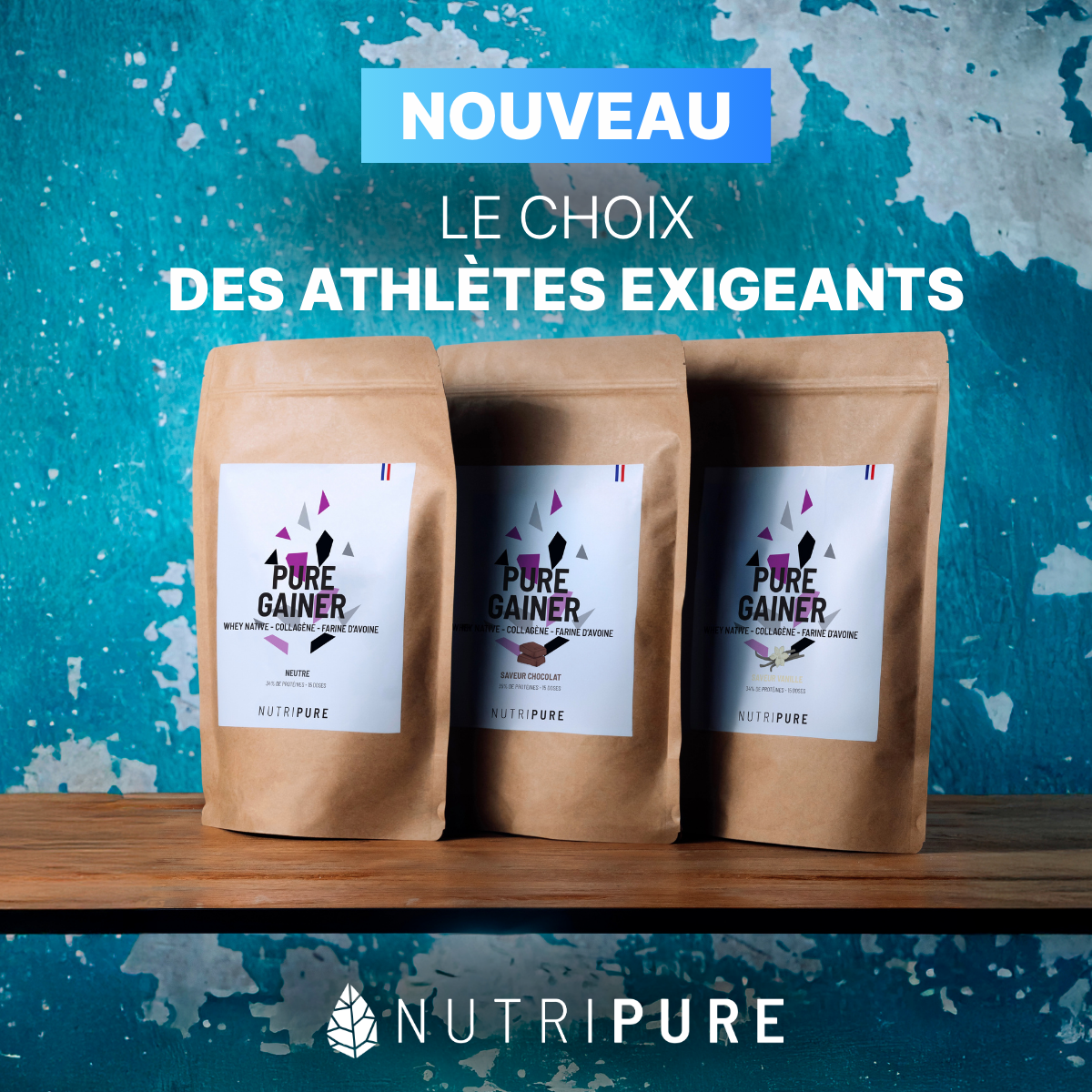 Nutripure Facebook ad: NOUVEAUTÉ: Pure Gainer