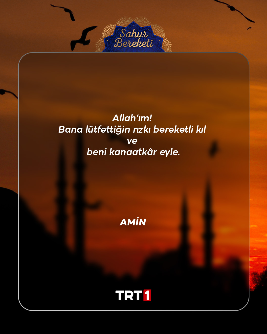 TRT1 Facebook ad: Hayırlı sahurlar.