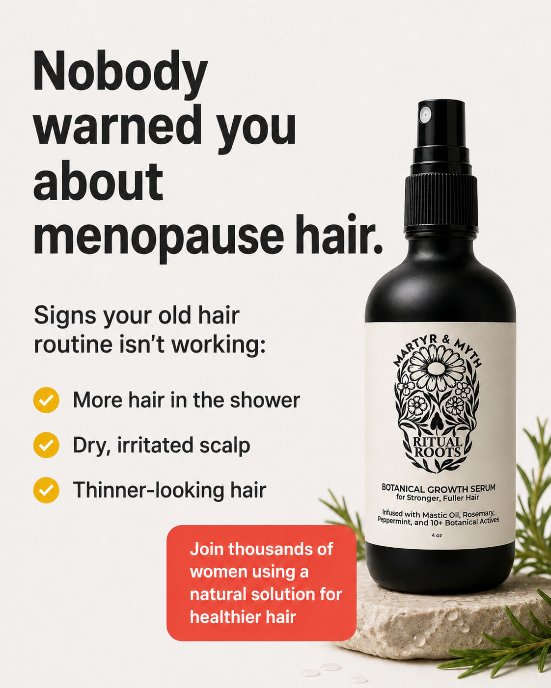 Martyr & Myth Facebook ad: Grow fuller, healthier hair