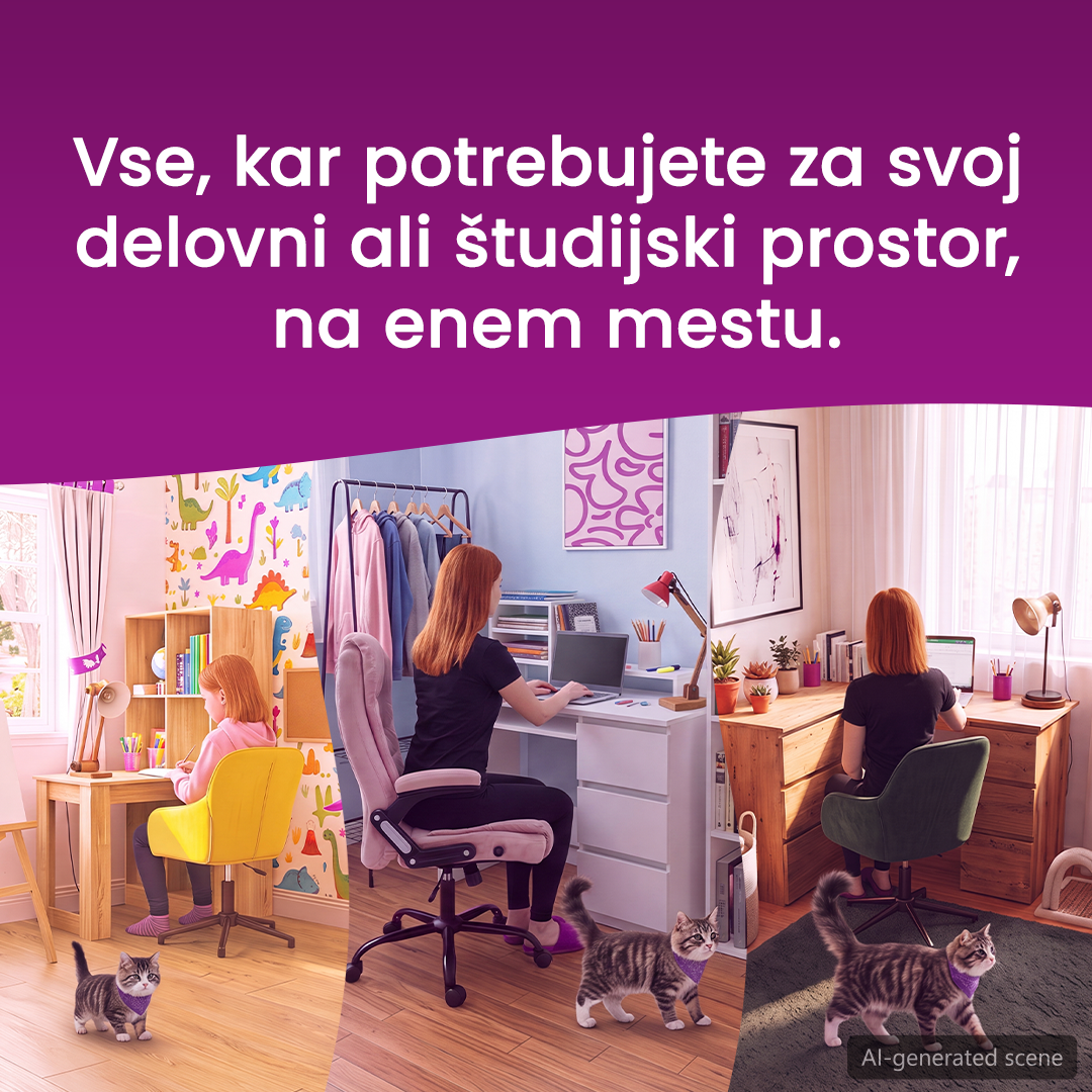 vidaXL Facebook ad: Pisarniške rešitve za vsako življenjsko obdobje