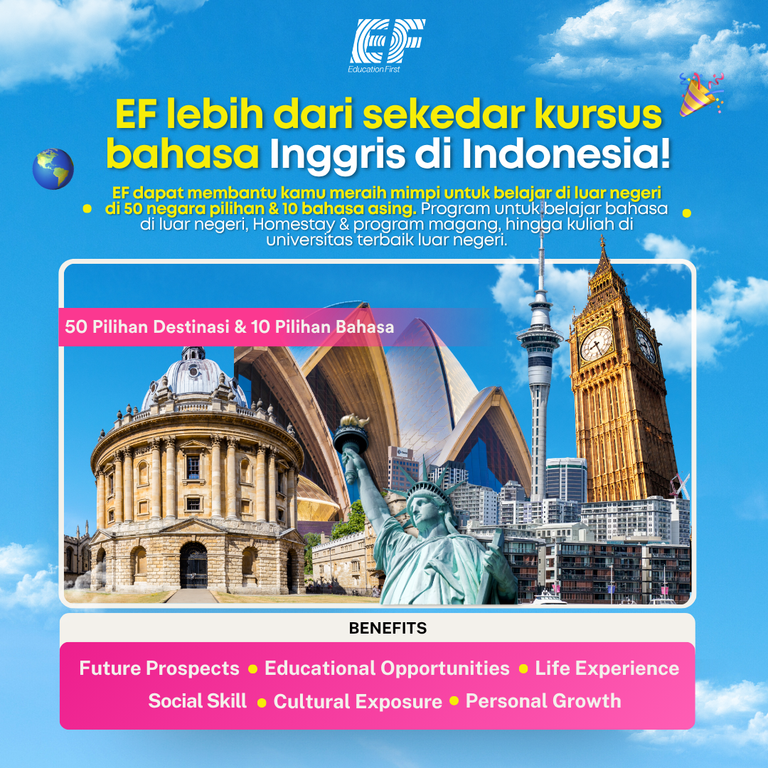 EF Indonesia, Homestay, Internship and Study Abroad Facebook ad: EF Indonesia, Homestay, Internship and Study Abroad