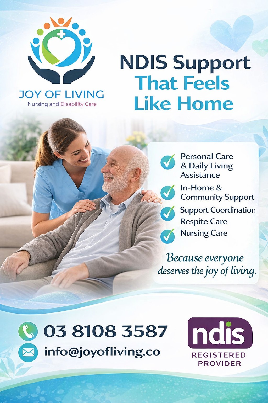 Joy Of Living Care Services Facebook ad from Jan 15, 2026