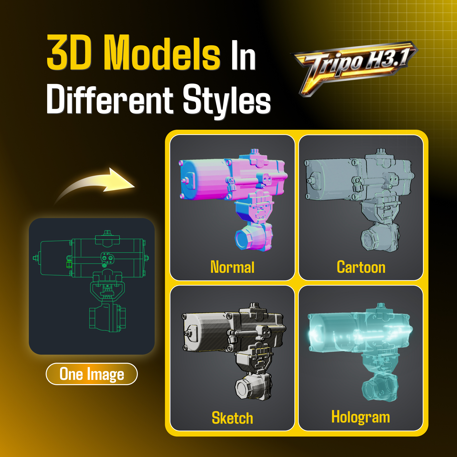 Tripo 3D Facebook ad