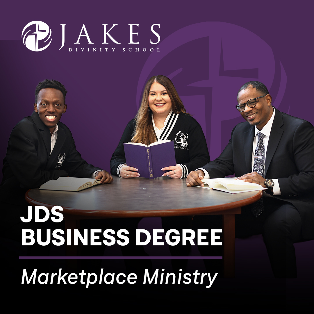 Jakes Divinity School Facebook ad: Take a convictional Christian approach to the marketplace…