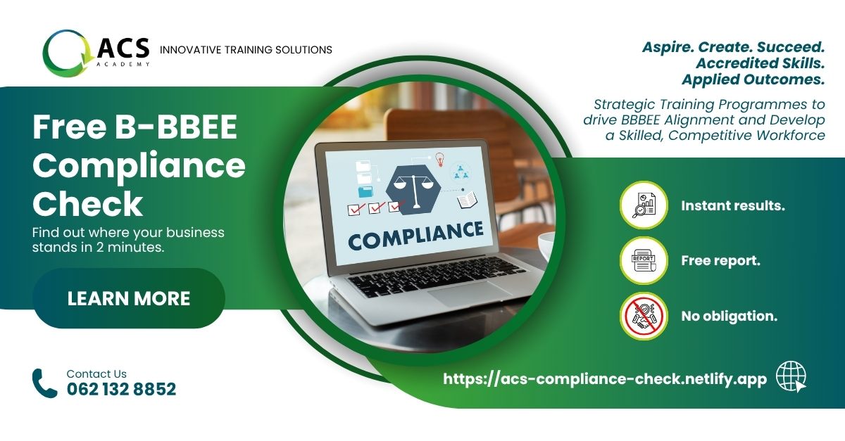 ACS Academy Facebook ad: Free B-BBEE Compliance Check