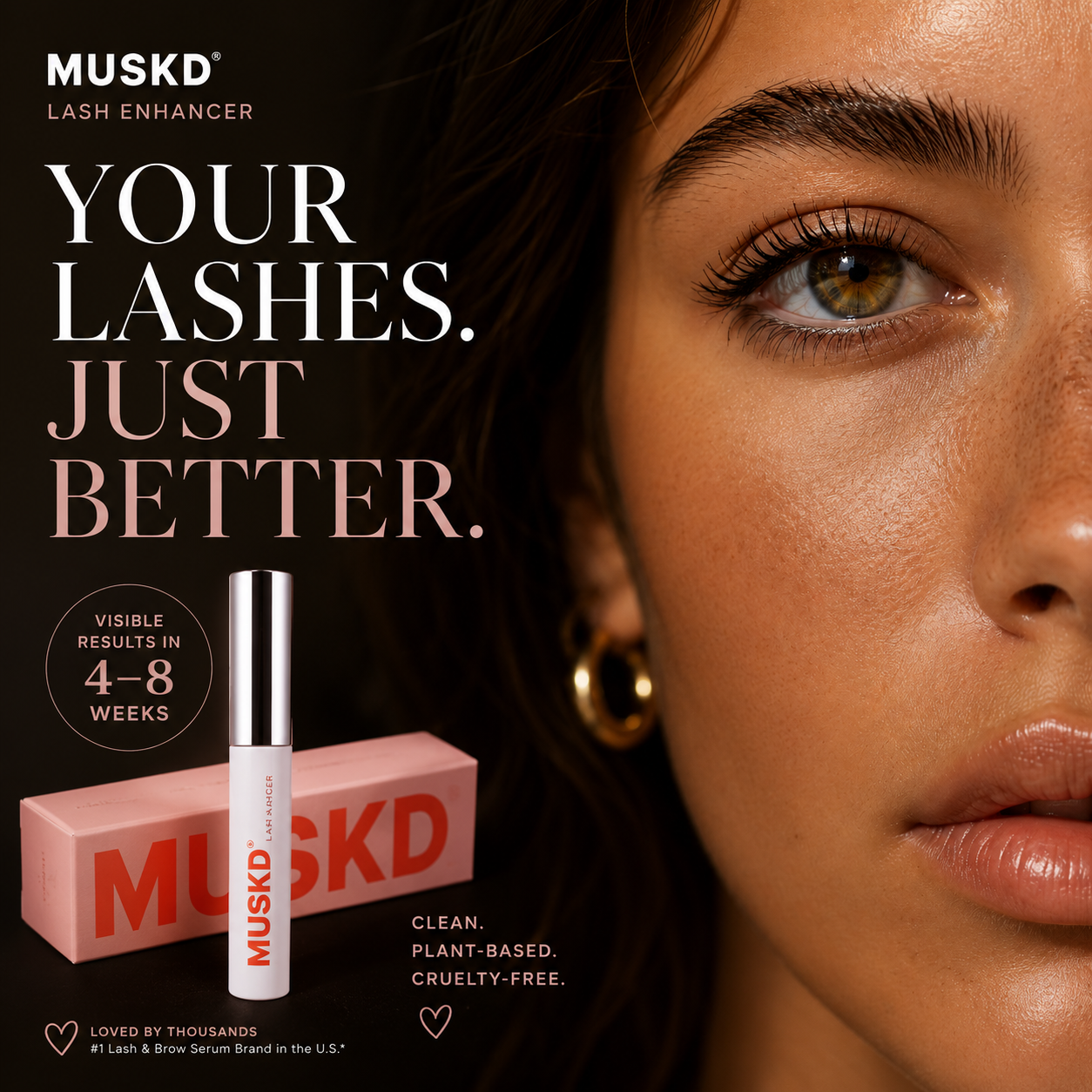 MUSKD Facebook ad: Real Lash Growth Without Extensions