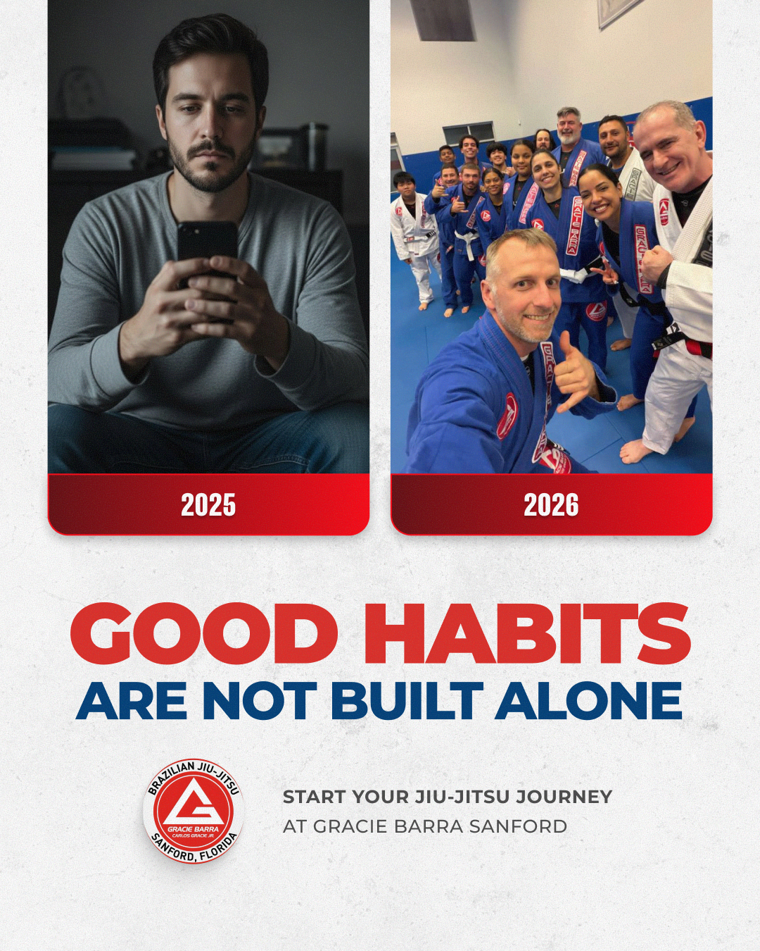 Gracie Barra Sanford Facebook ad: 2026 is closer than you think. Who will you be?