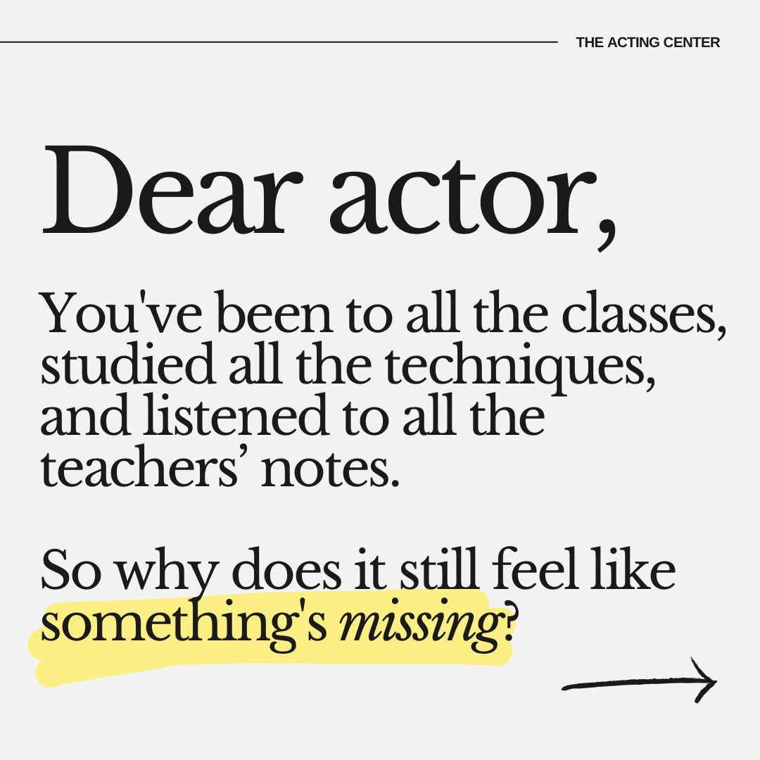 The Acting Center Facebook ad: The world-renowned intensive is filling up.
