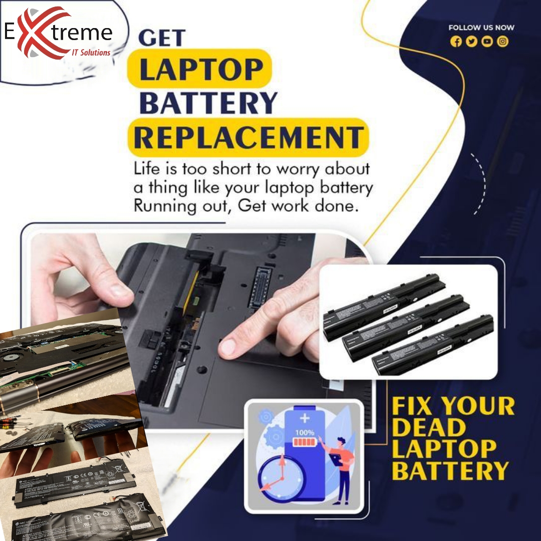 Extreme It Solutions Zim Laptop & Phone Sales and Repairs Facebook ad: *ALL LAPTOPS BATTERIES AVAILABLE*