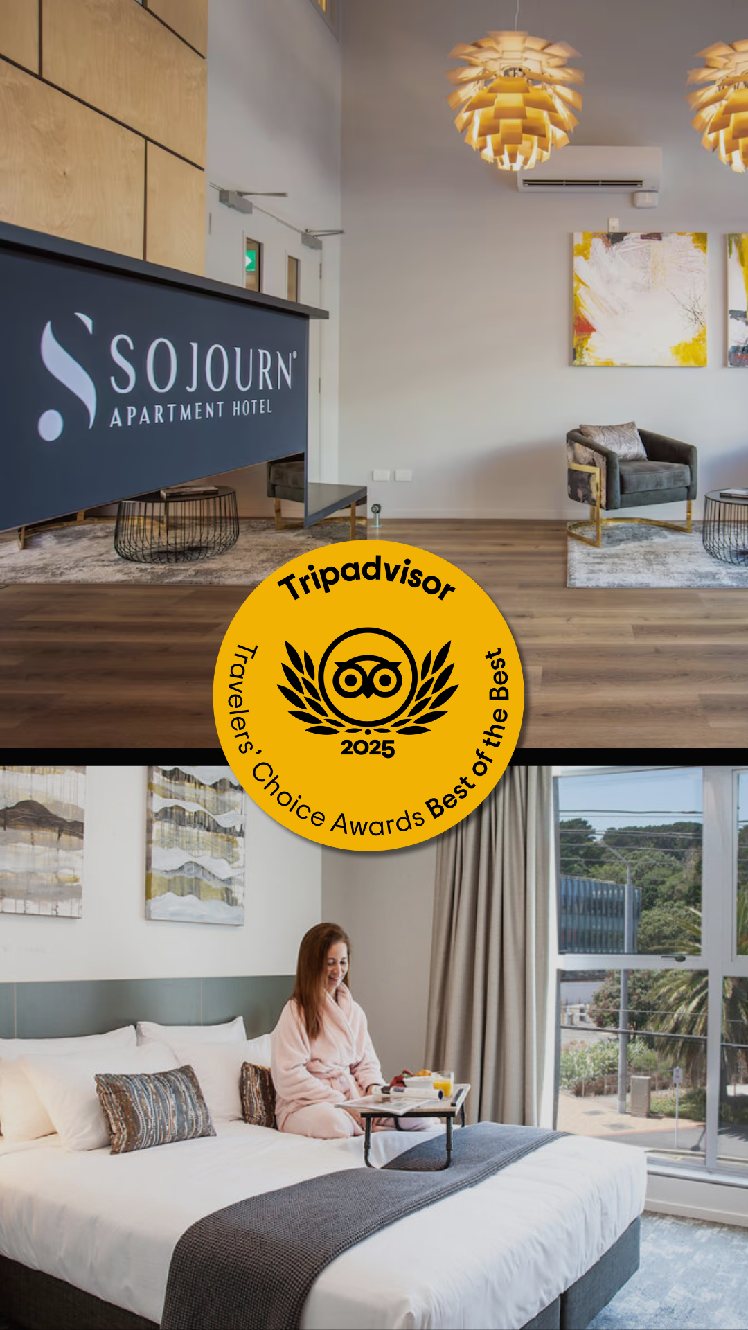Sojourn Apartment Hotel Facebook ad from May 11, 2025