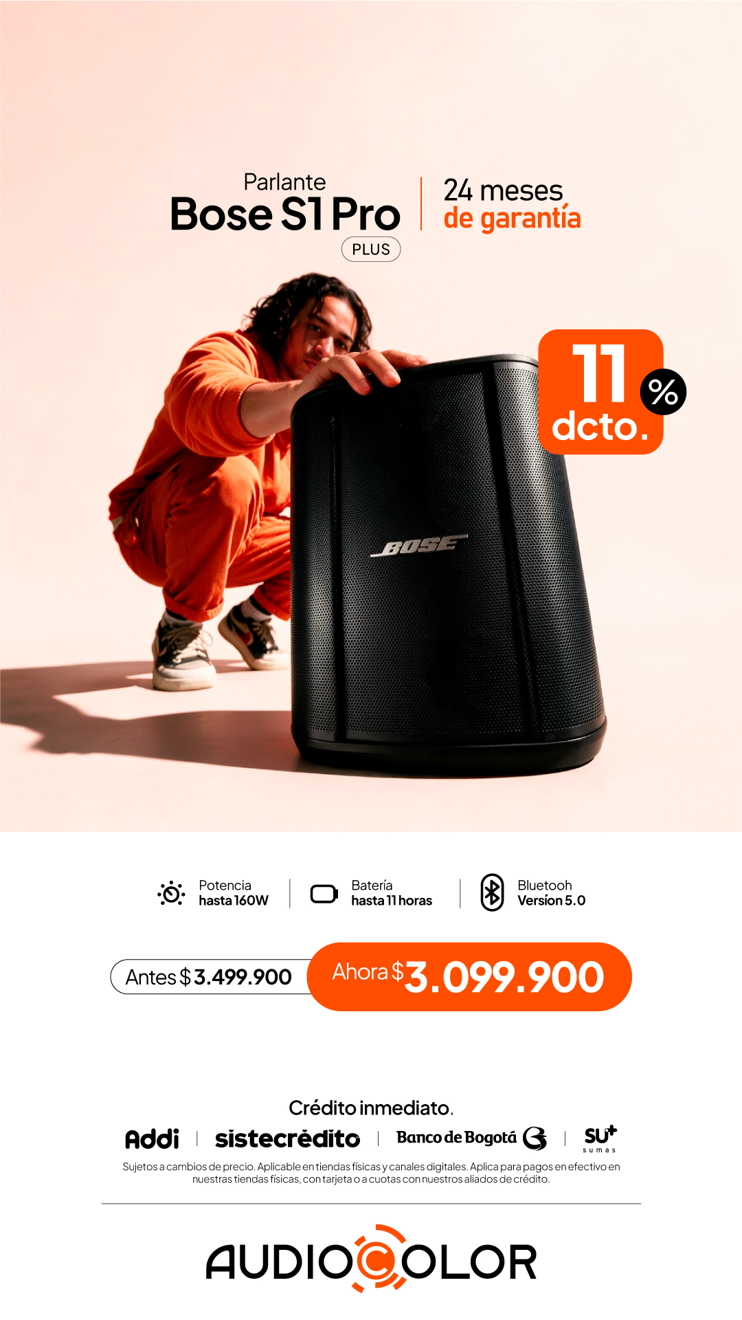 AUDIO COLOR Facebook ad: Bose S1 Pro Plus Envío Gratis