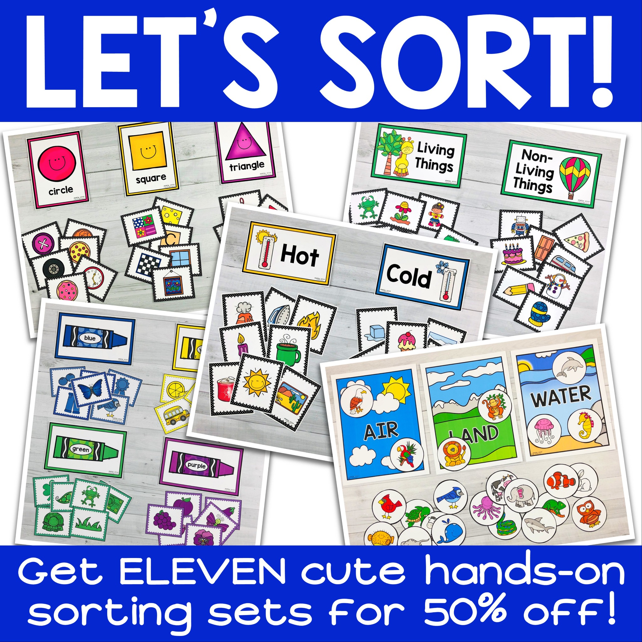 ChalkDots Facebook ad: Hands-on sorting activities your children will love!