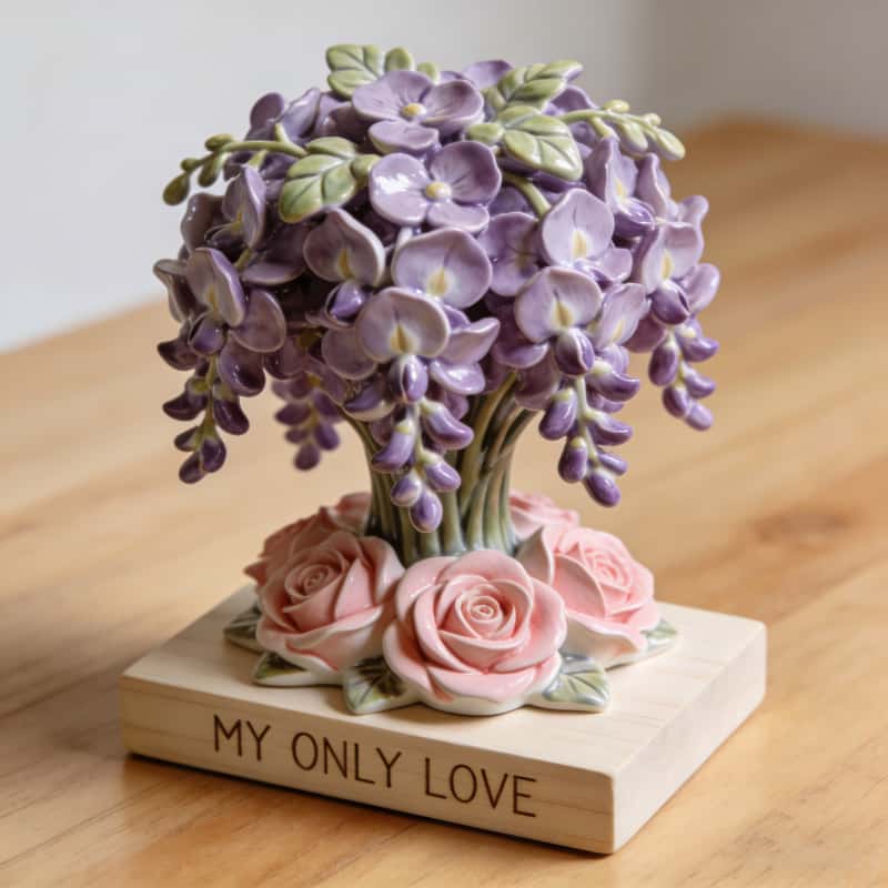 uoore.com Facebook ad: Personalized valentine's day wisteria and rose bouquet…