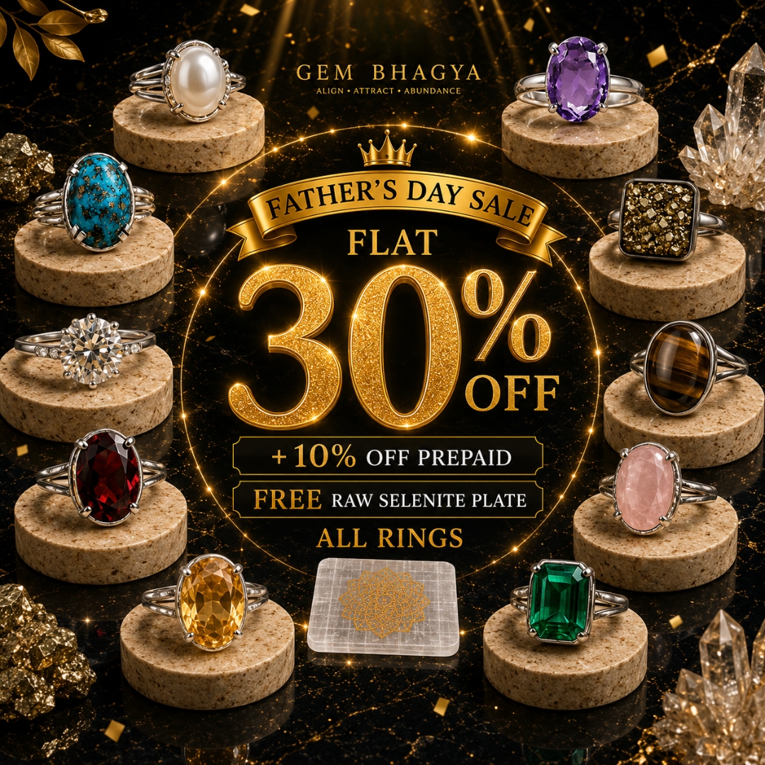 Gem Bhagya Facebook ad: Premium Gemstone Rings at 30% OFF