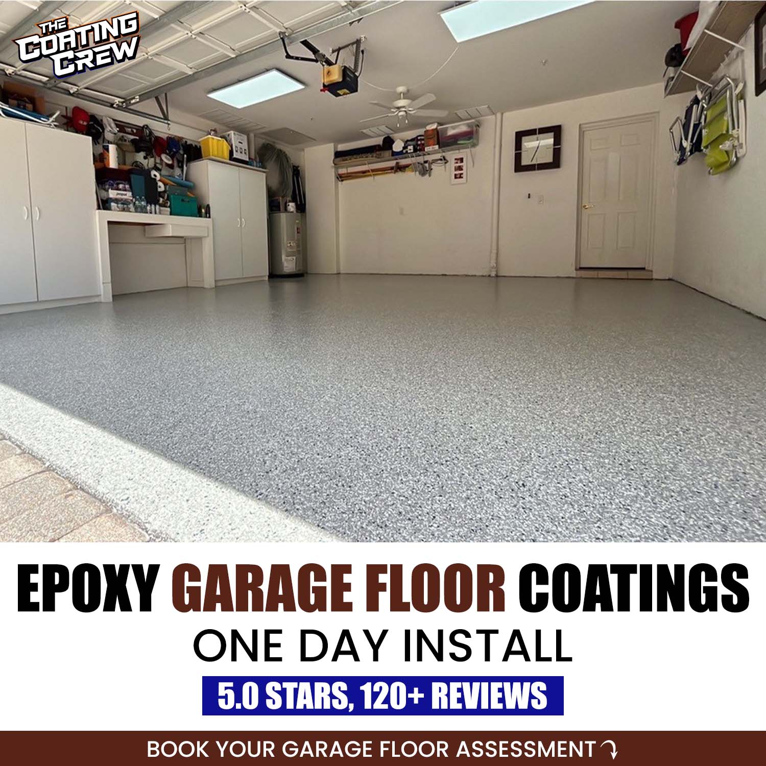 The Coating Crew Florida Facebook ad: Epoxy Garage Floors