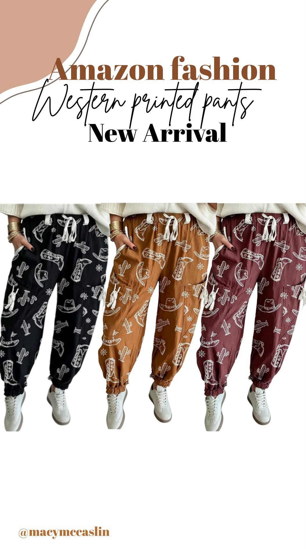 Macy McCaslin Facebook ad: Amazon new arrival western styled pants.