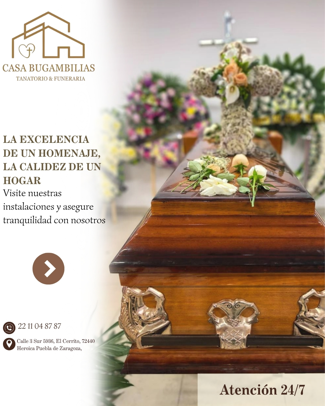 Funeraria Casa Bugambilias Facebook ad: En Casa Bugamblias, entendemos que la paz de…