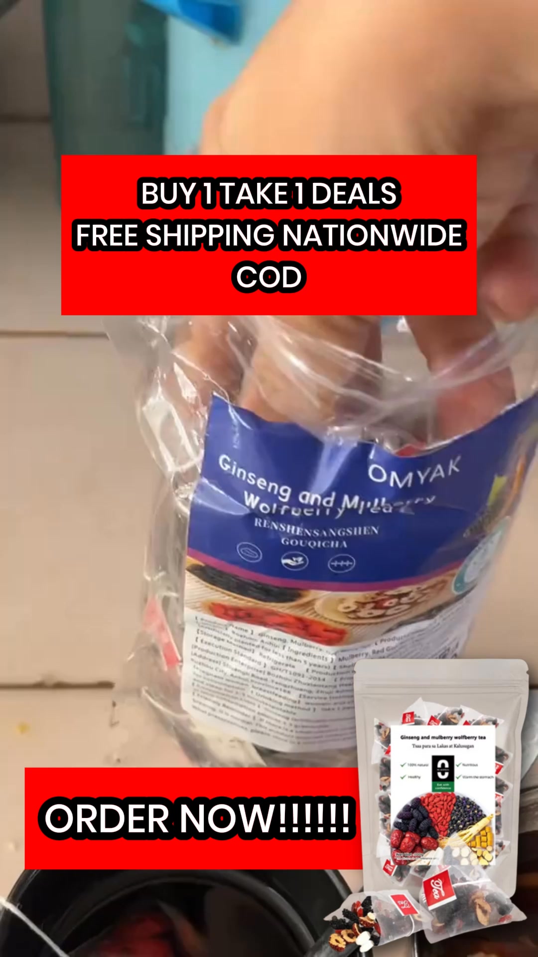 Ginseng Mulberry Tea PH Facebook ad: Tikman Mo Na! Free Shipping Nationwide!