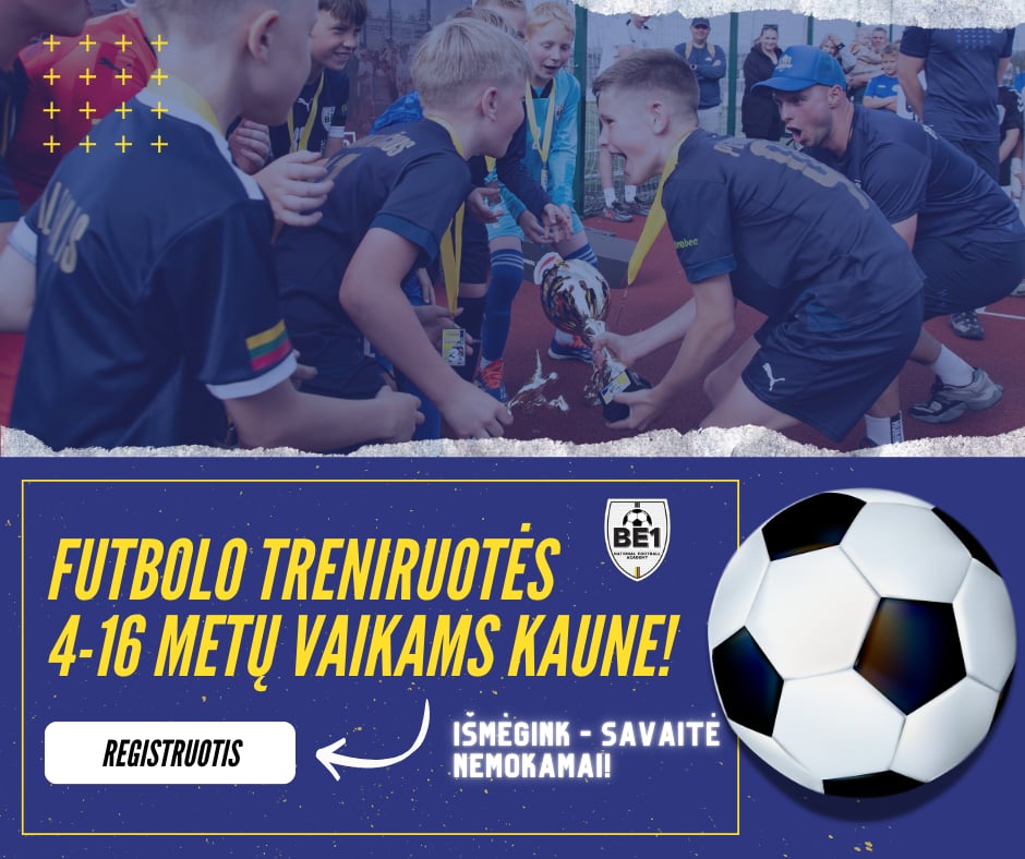 BE1 Nacionalinė Futbolo Akademija Facebook ad: Registruokis dabar