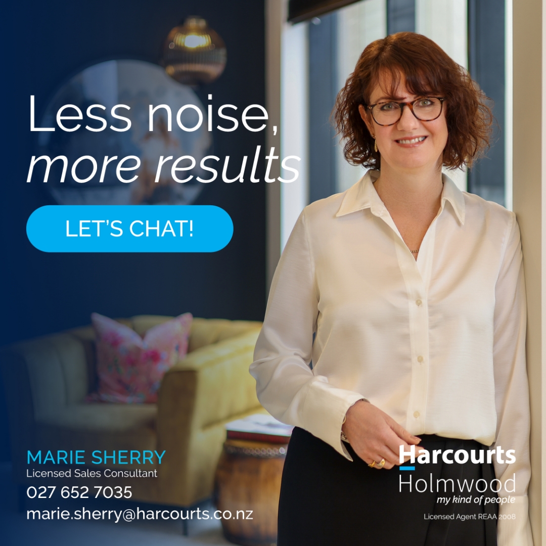 Harcourts Holmwood Ilam 2 Facebook ad: Less Noise. More Results.