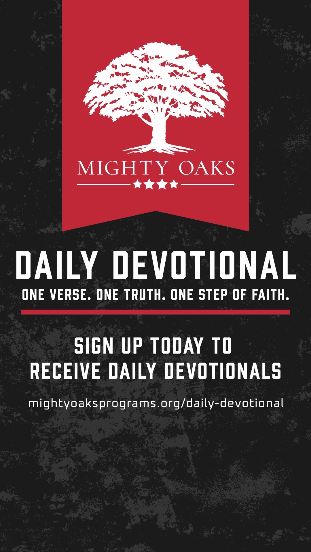 Mighty Oaks Foundation Facebook ad from Oct 19, 2025