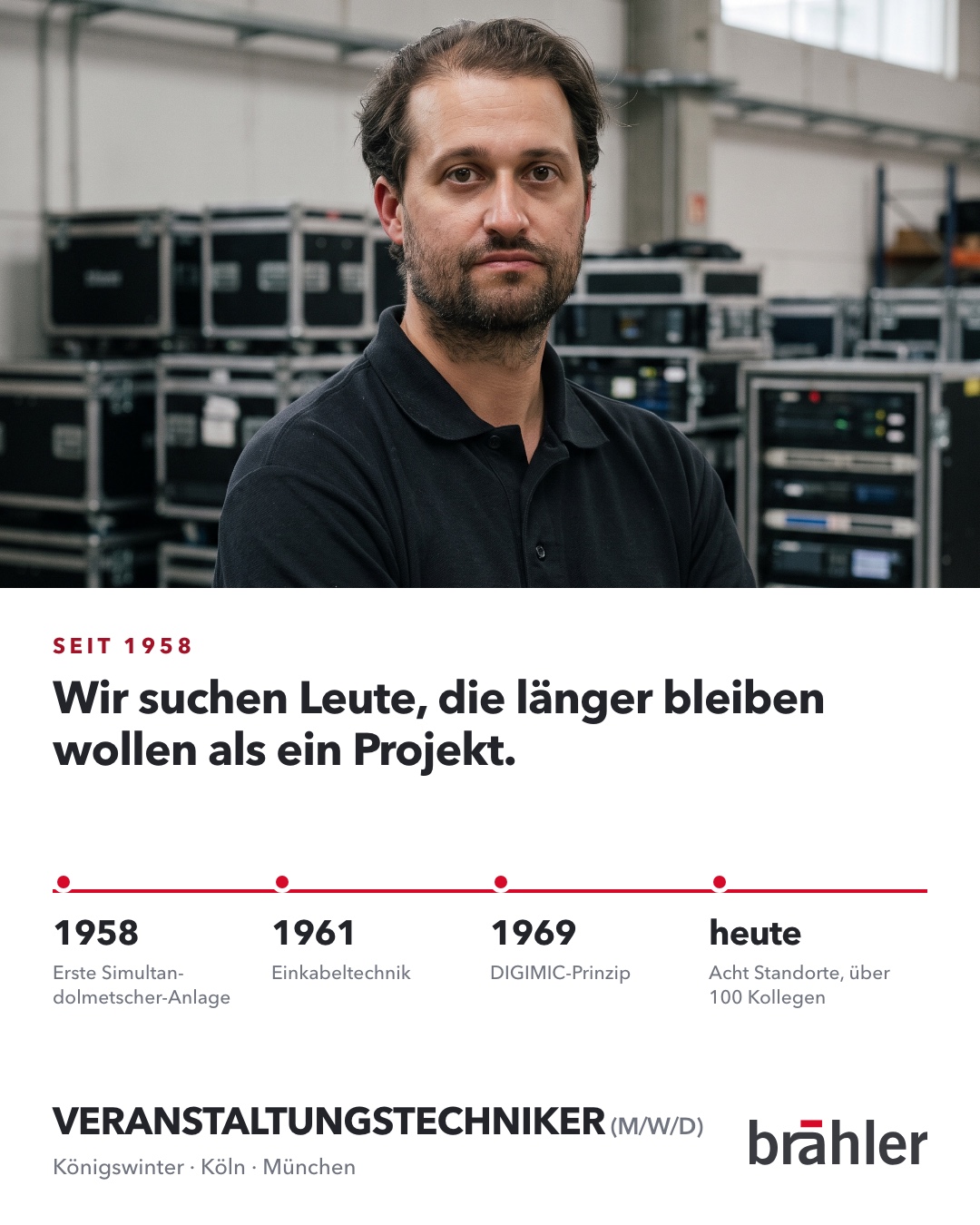 Brähler ICS Konferenztechnik Facebook ad: Bewerben in drei Minuten
