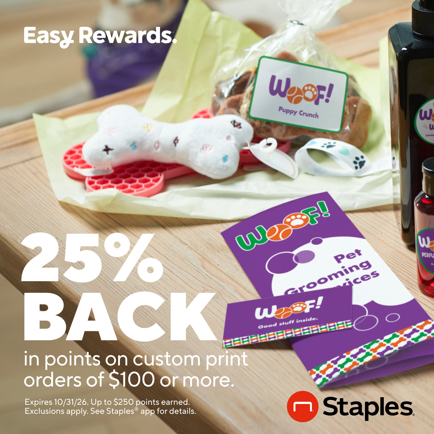 Staples Facebook ad: Print. Earn. Repeat.