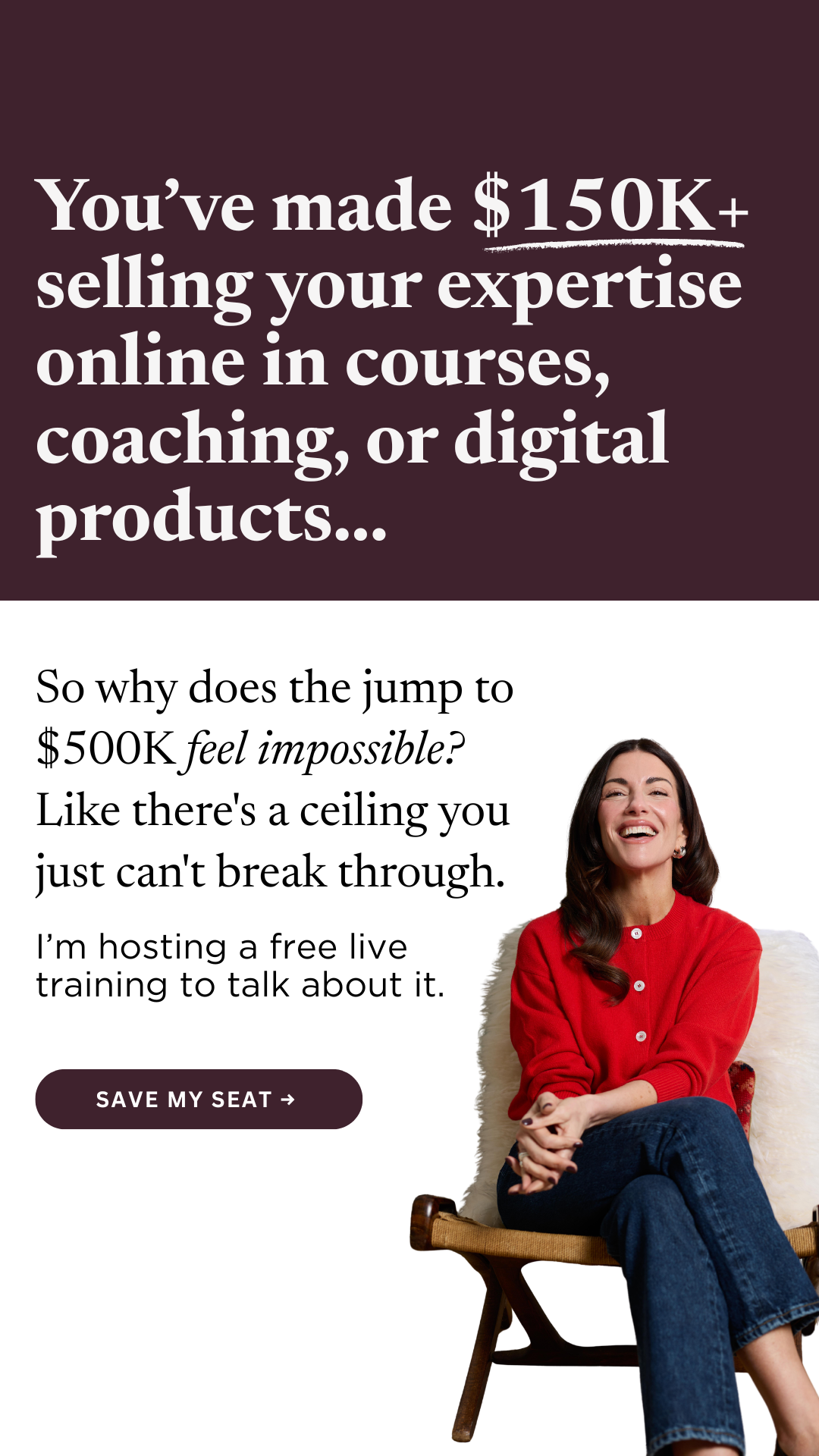 Amy Porterfield Facebook ad