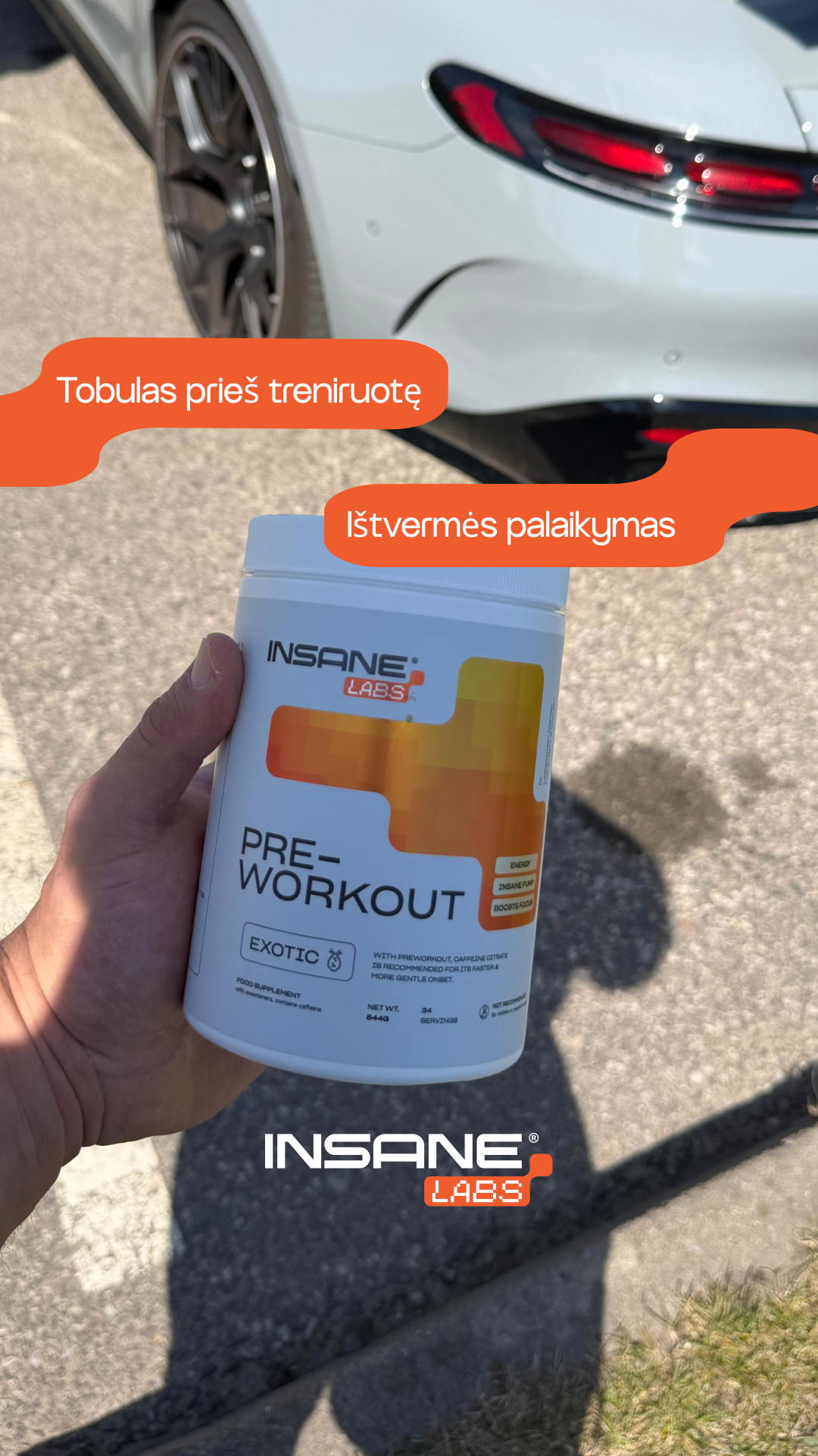 Insanefits Facebook ad: Gauk šiandien pre-workout su -18%