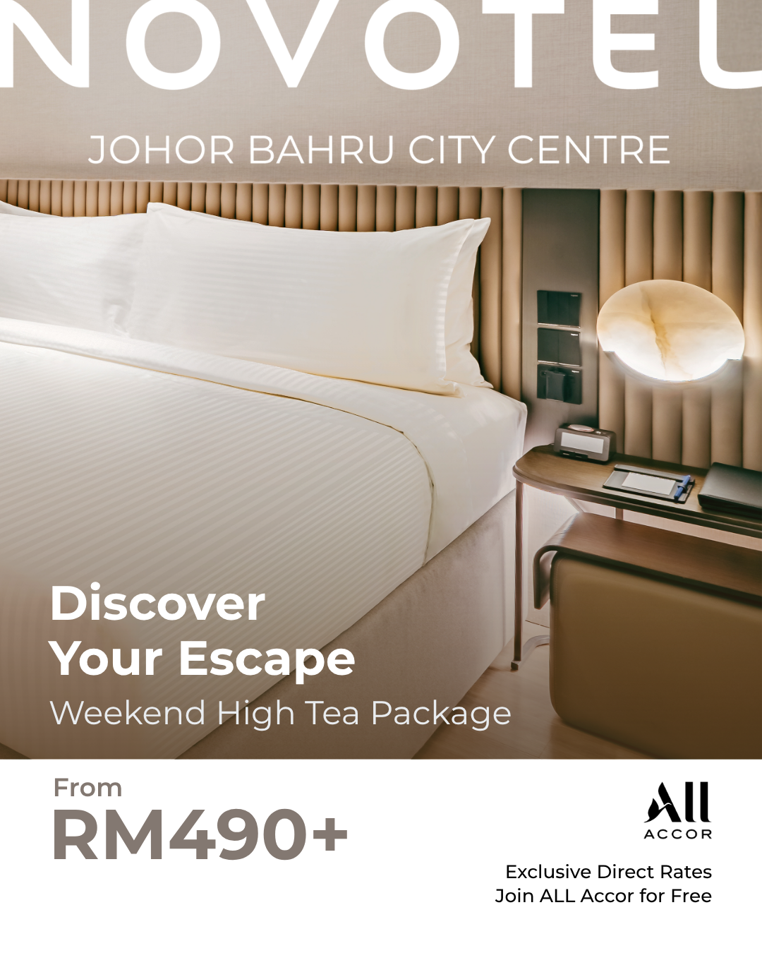 Novotel Johor Bahru City Centre Facebook ad: Weekend Indulgence & High Tea Package