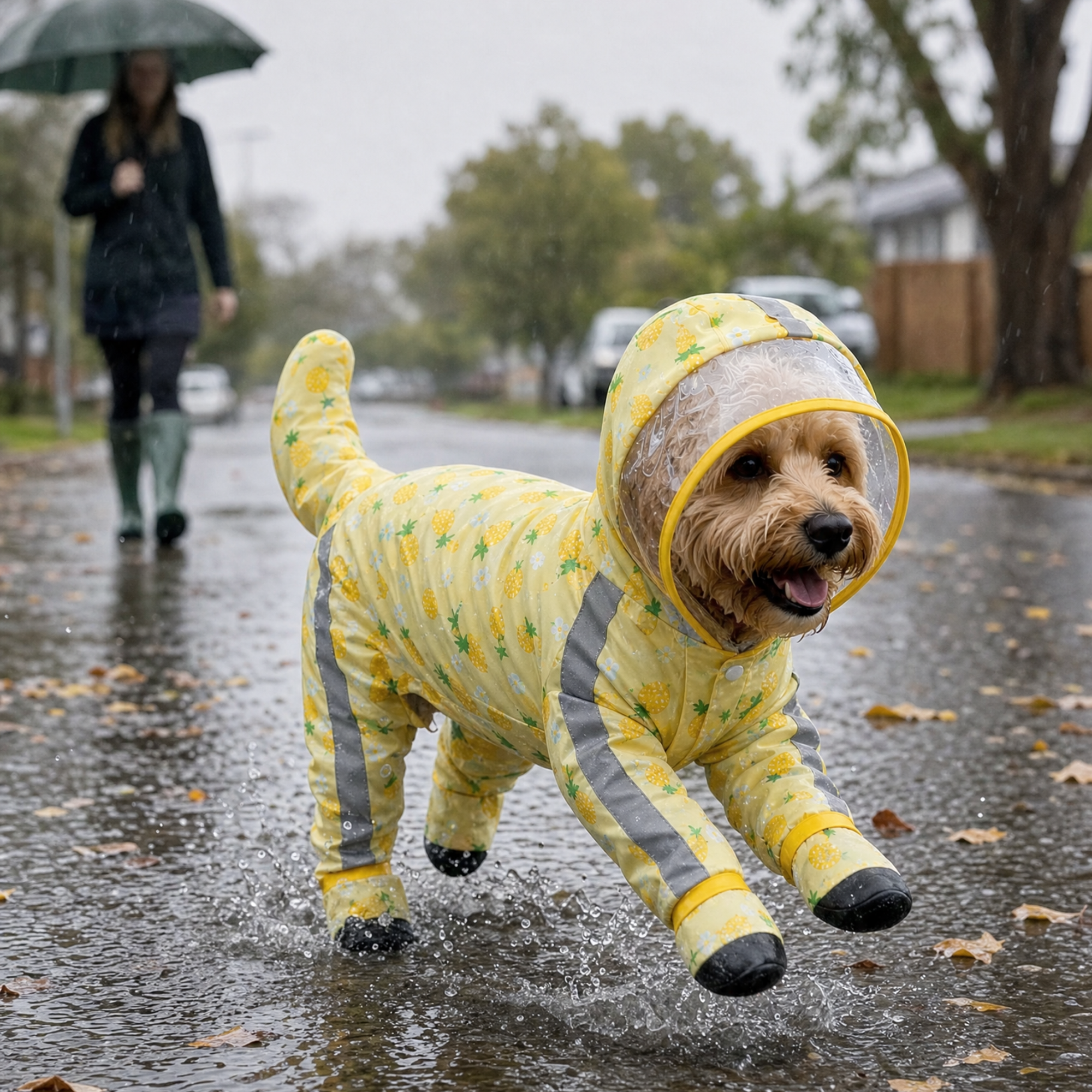 Bubblegum Co. Facebook ad: Rainy Walks. Less Mess.