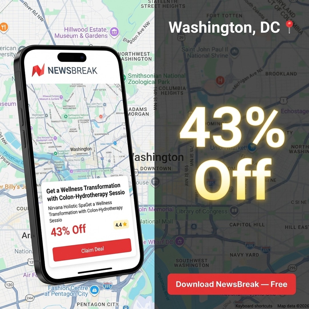 DC Local - News Break Facebook ad: Local deals in Washington, 43% Off