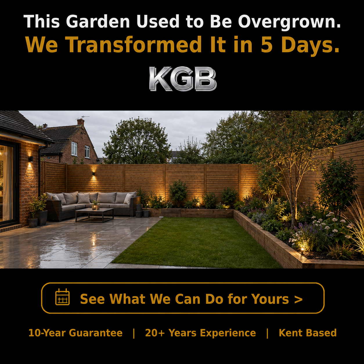 Kent Groundwork & Building Facebook ad: Is Your Garden Letting Your Home Down?