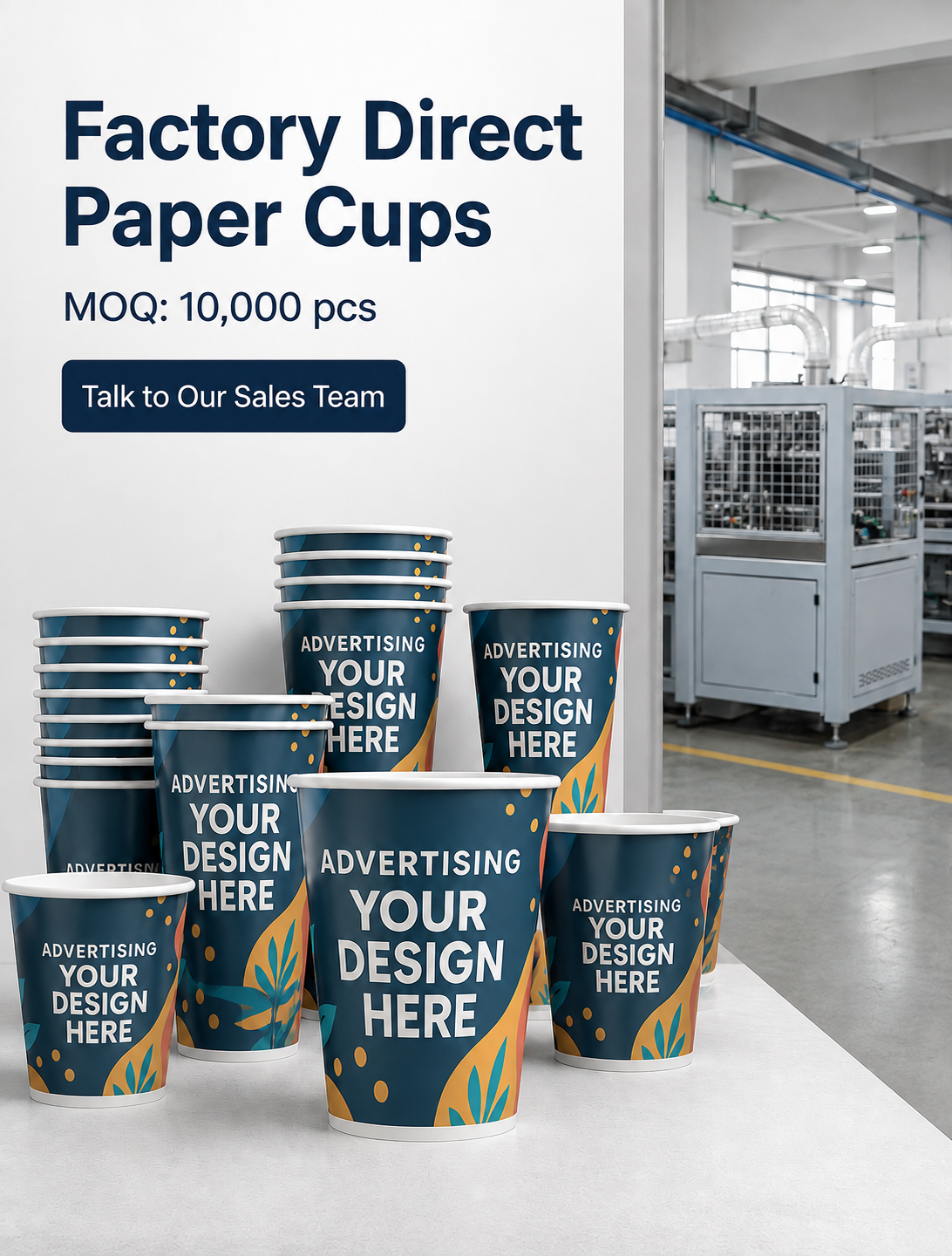 Mingyuan Paper Cup Machine Facebook ad: MOQ from 10,000 pcs