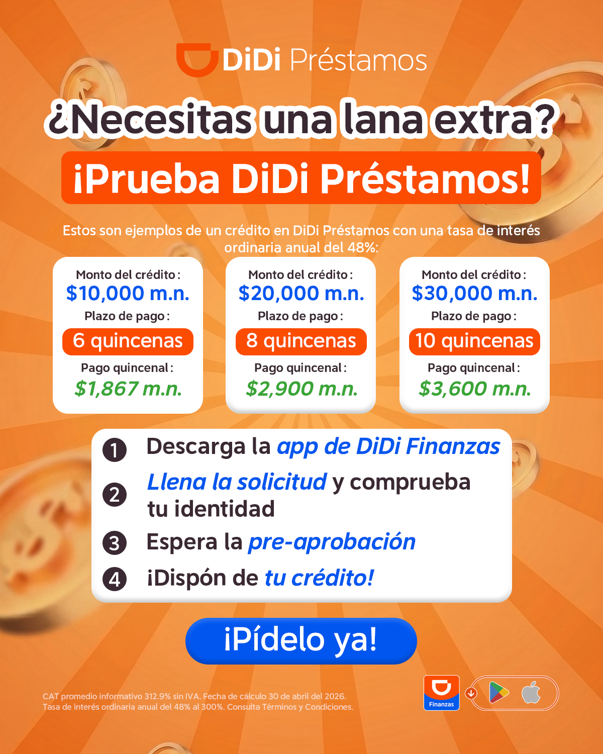 DiDi Loan Facebook ad: Pagos quincenales