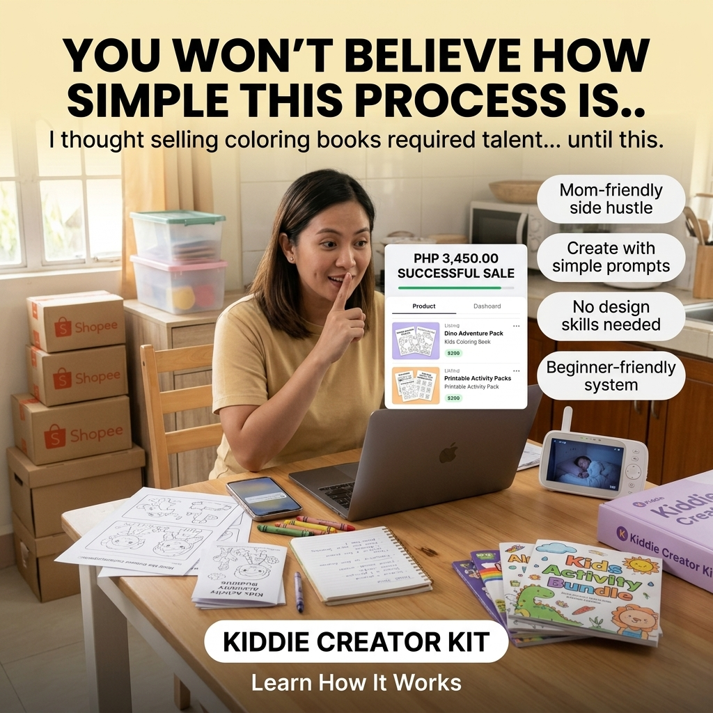 Kiddie Creator Kit Prompts Facebook ad: No Design Skills Needed