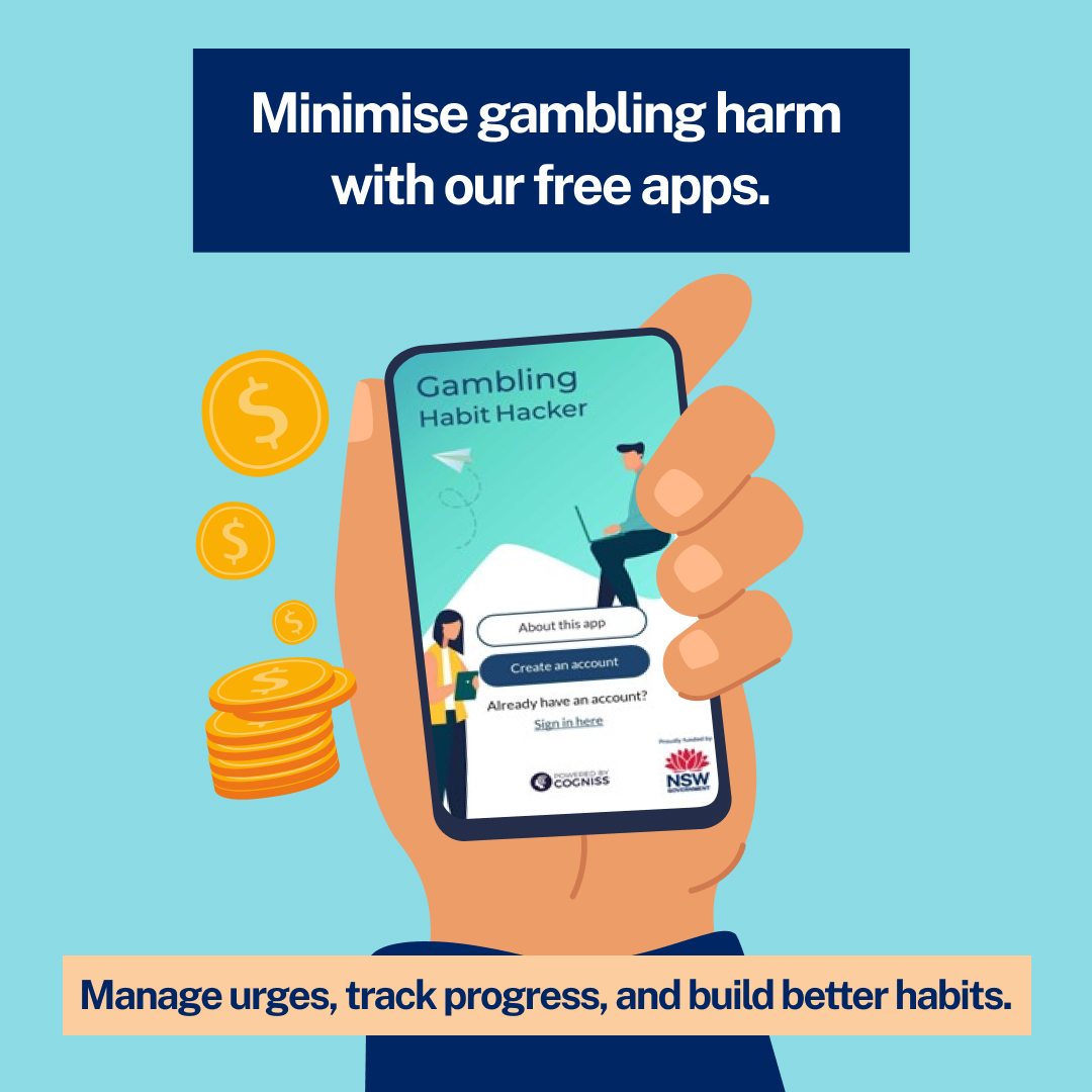 GambleAware NSW Facebook ad: Free apps to manage gambling