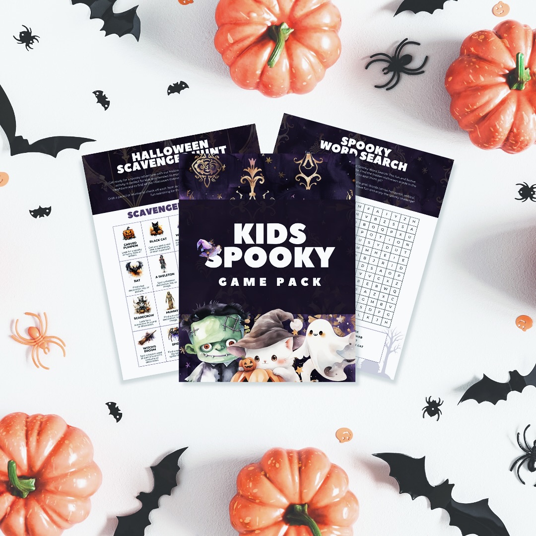 The Premade Shop Facebook ad: Keep your little monsters entertained this Halloween!