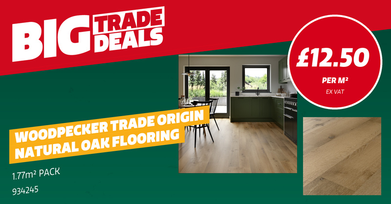 Travis Perkins Facebook ad: Big Trade Deal on Natural Oak Flooring