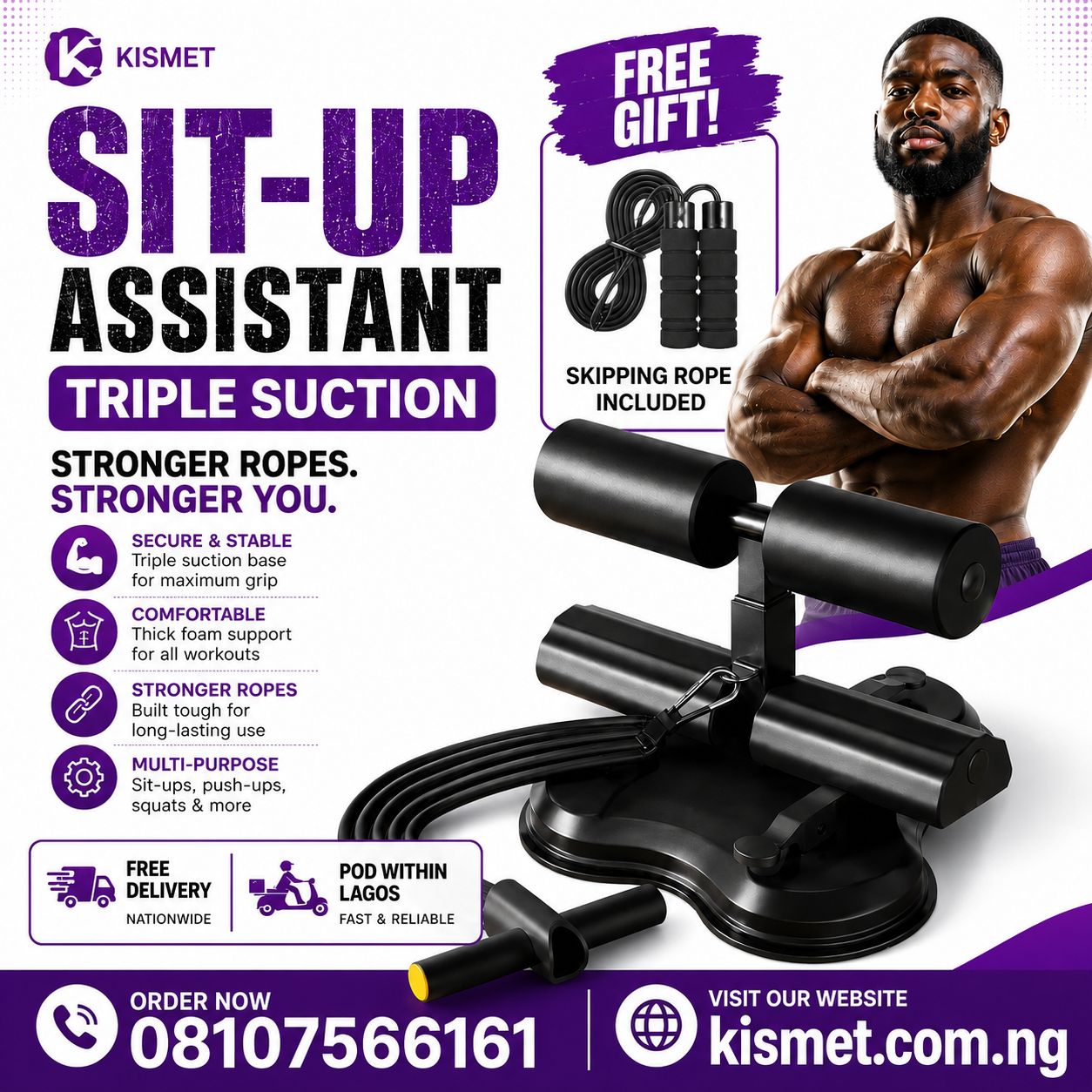 Kismet.com.ng Facebook ad: Your sit up and push up exercise kit…
