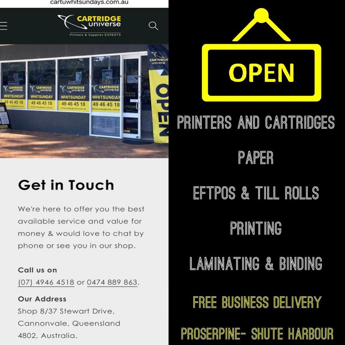 Cartridge Universe Whitsunday Facebook ad: Cartridge Universe Whitsundays | #1 Printing Services