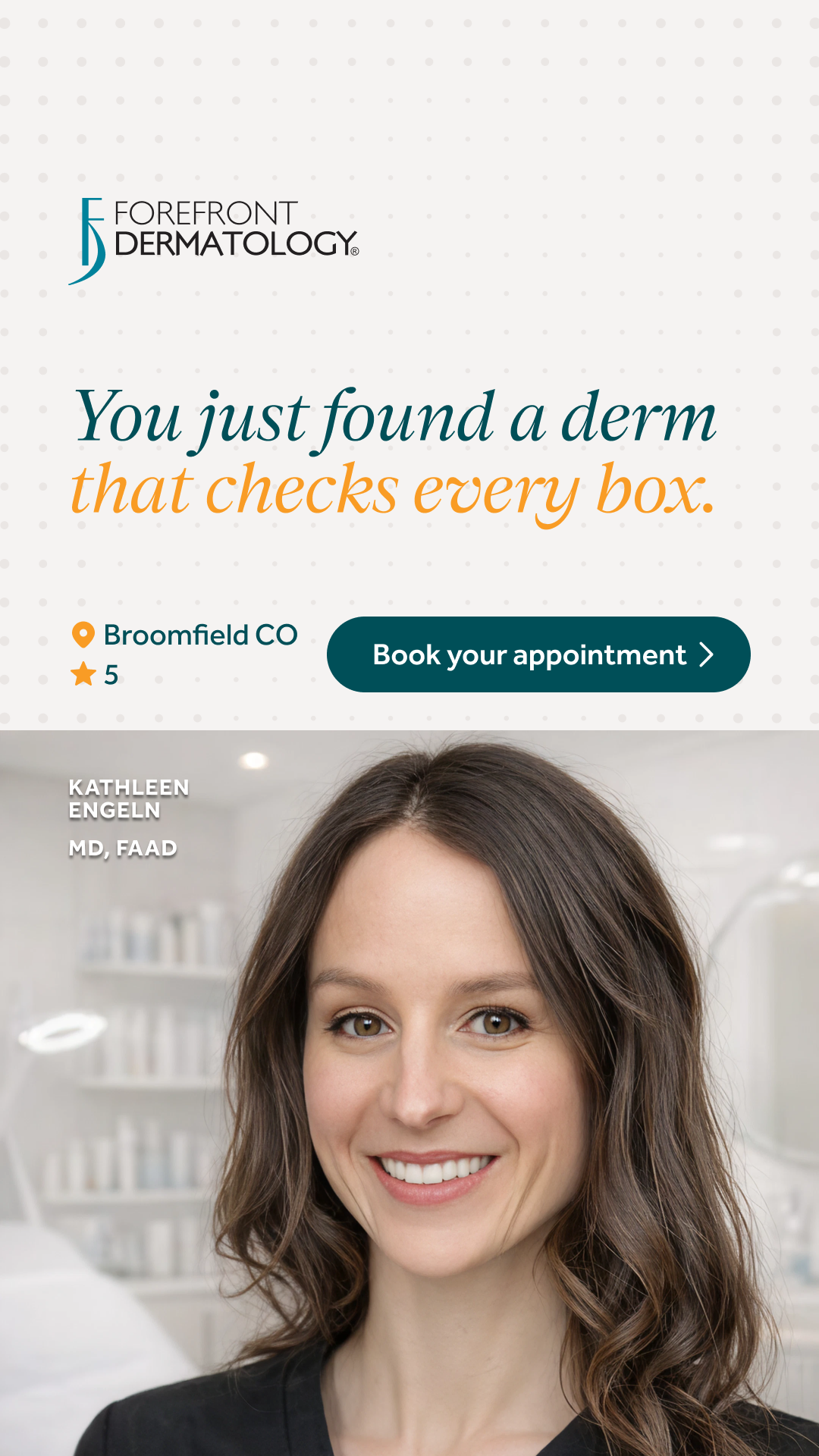 Forefront Dermatology Broomfield, CO Facebook ad from Jun 15, 2026